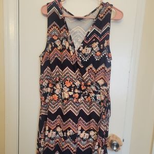 Derek heart tank skater dress cross front